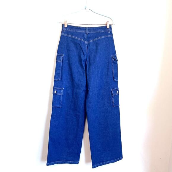 Nichole Lynel Baggy Wide Leg Cargo Oversized Womens Jeans Size M Streetwear Punk - Picture 3 of 8